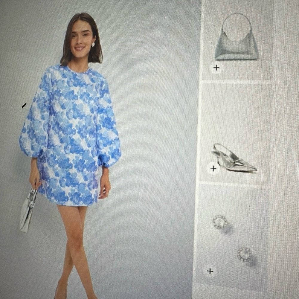 Tuckernuck blue  Jacquard Long Sleeve Mini Dress
